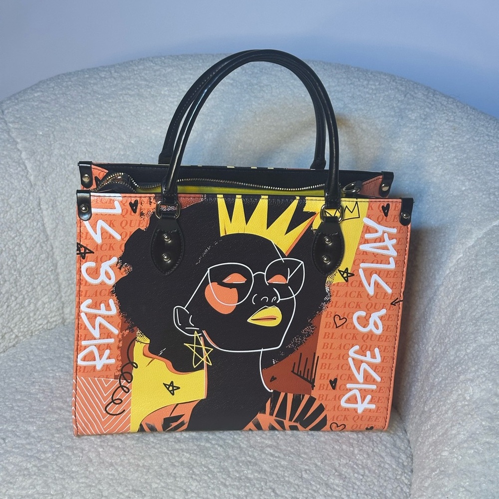 Stylish Black and Orange Tote Bag